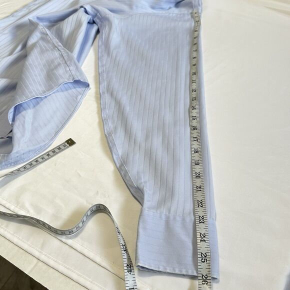 DONALD J TRUMP SIGNATURE MEN'S 15 1/2 34/35 BLUE NO IRON BUTTON DOWN SHIRT - Picture 8 of 10